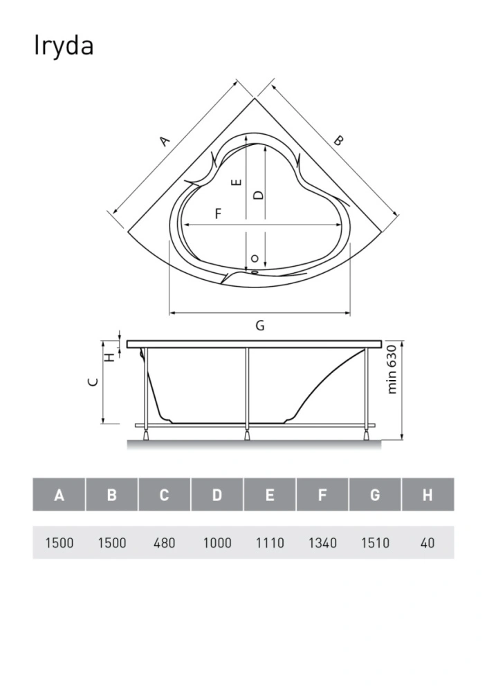 Ванна акриловая Vayer Iryda 150х150 от магазина Vanna-Vanna.ru!