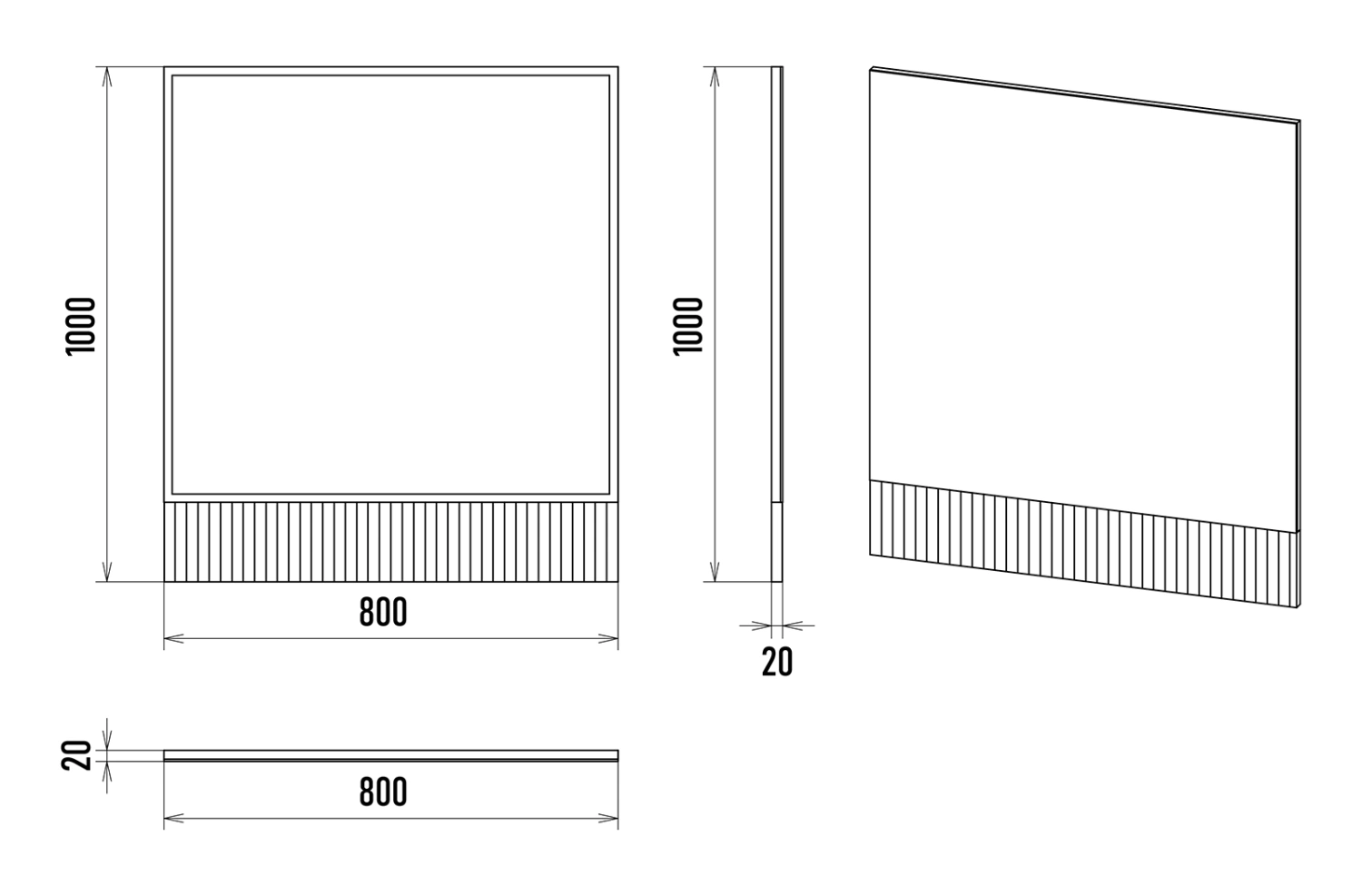 Зеркало Brevita Dakota 80 черный/темное дерево от магазина Vanna-Vanna.ru!