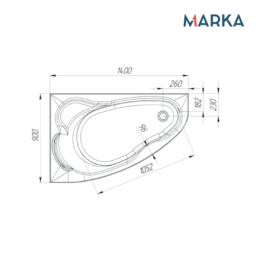 Ванна 1Marka Lil 140*90 L Комплект Стандарт 2 от магазина Vanna-Vanna.ru!