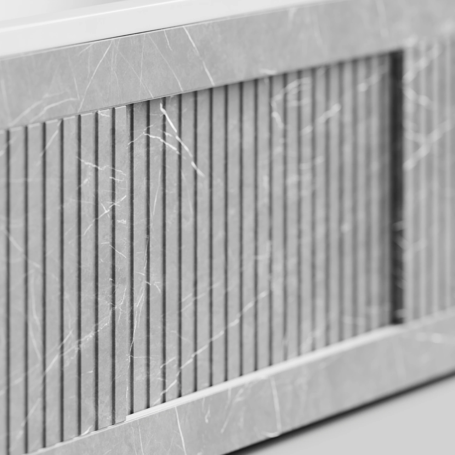 Экран под ванну Vod-ok Тач 170 раздвижной Мрамор Белый софт тач от магазина Vanna-Vanna.ru!