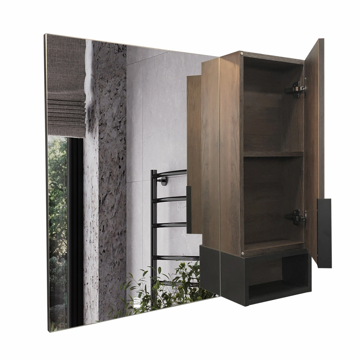 Зеркало-шкаф Comforty Франкфурт-90 дуб шоколадно-коричневый от магазина Vanna-Vanna.ru!