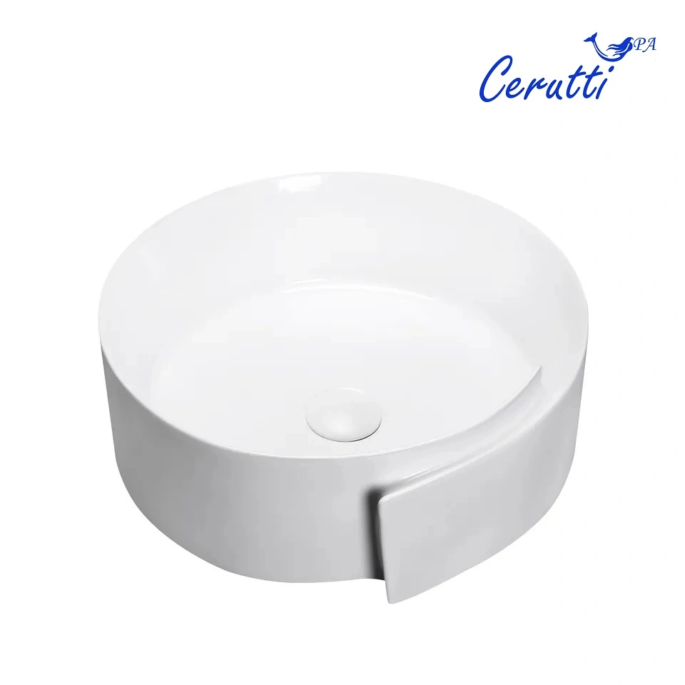 Раковина Ceruttispa CR0066 накладная, белая, с завитком 440х460х150 от магазина Vanna-Vanna.ru!