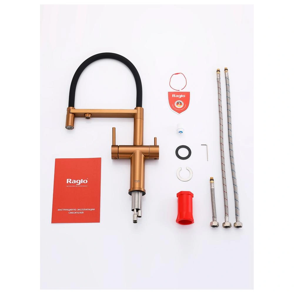Смеситель для кухни с подключением фильтра Raglo R20.63.33, матовая медь от магазина Vanna-Vanna.ru!