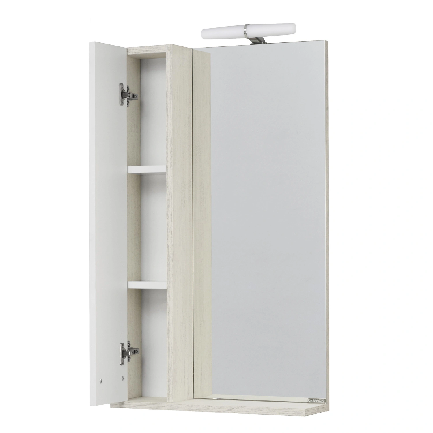 Зеркало со шкафчиком Aquaton Бекка 50 L, свет, белый/дуб сомерсет от магазина Vanna-Vanna.ru!