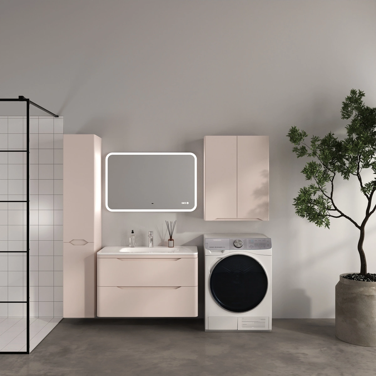 Тумба подвесная Style Line Марелла 90 (2 ящ.) антискрейтч карамель с раковиной Марелла Люкс 900х400 от магазина Vanna-Vanna.ru!