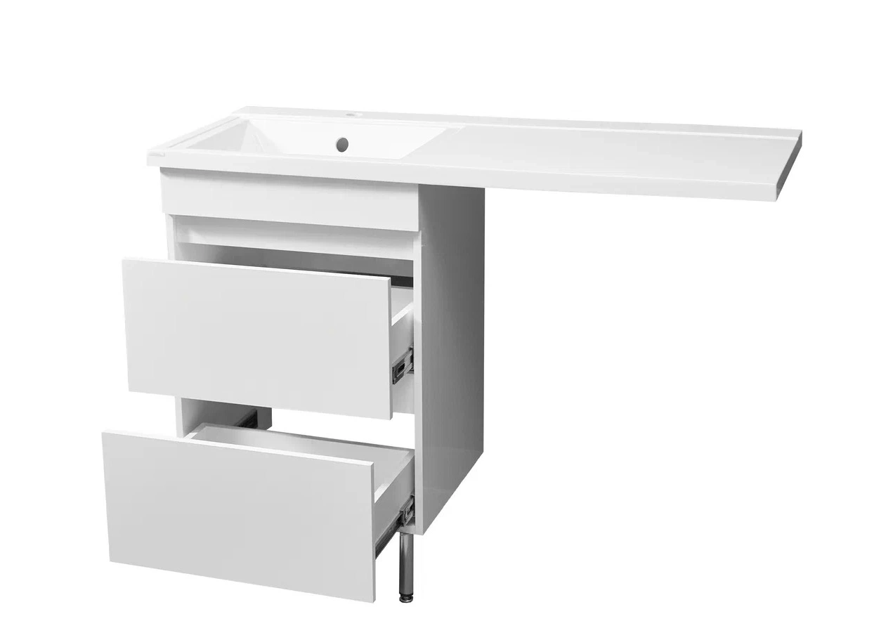 Тумба напольная Stella Polar Мадлен 110 с раковиной Мадлен 110, L 2 ящика, белый от магазина Vanna-Vanna.ru!