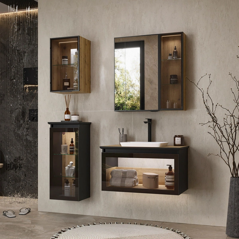 Полупенал подвесной EQUIL Strong 36 подвесной, со столешницей, R/L, 1 дв., дуб черный от магазина Vanna-Vanna.ru!