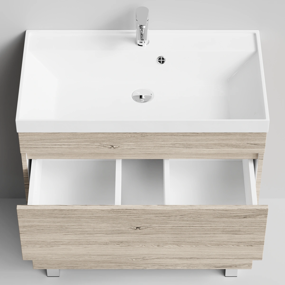 Тумба с раковиной Vod-ok Бест 80  напольная, Дубослив ореховый светлый от магазина Vanna-Vanna.ru!