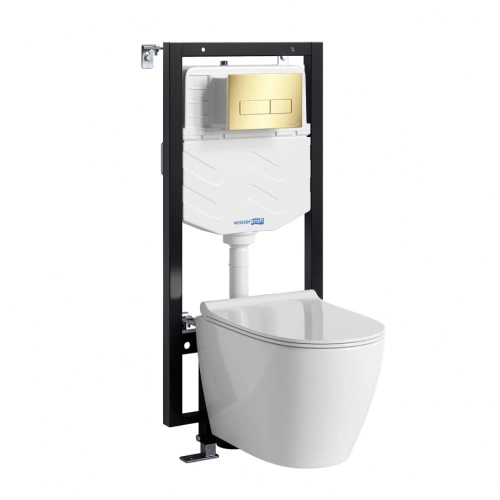 Унитаз подвесной WasserKRAFT 56TLT.010.ME.PG03.H002 с инсталляцией и кнопкой, белый от магазина Vanna-Vanna.ru!