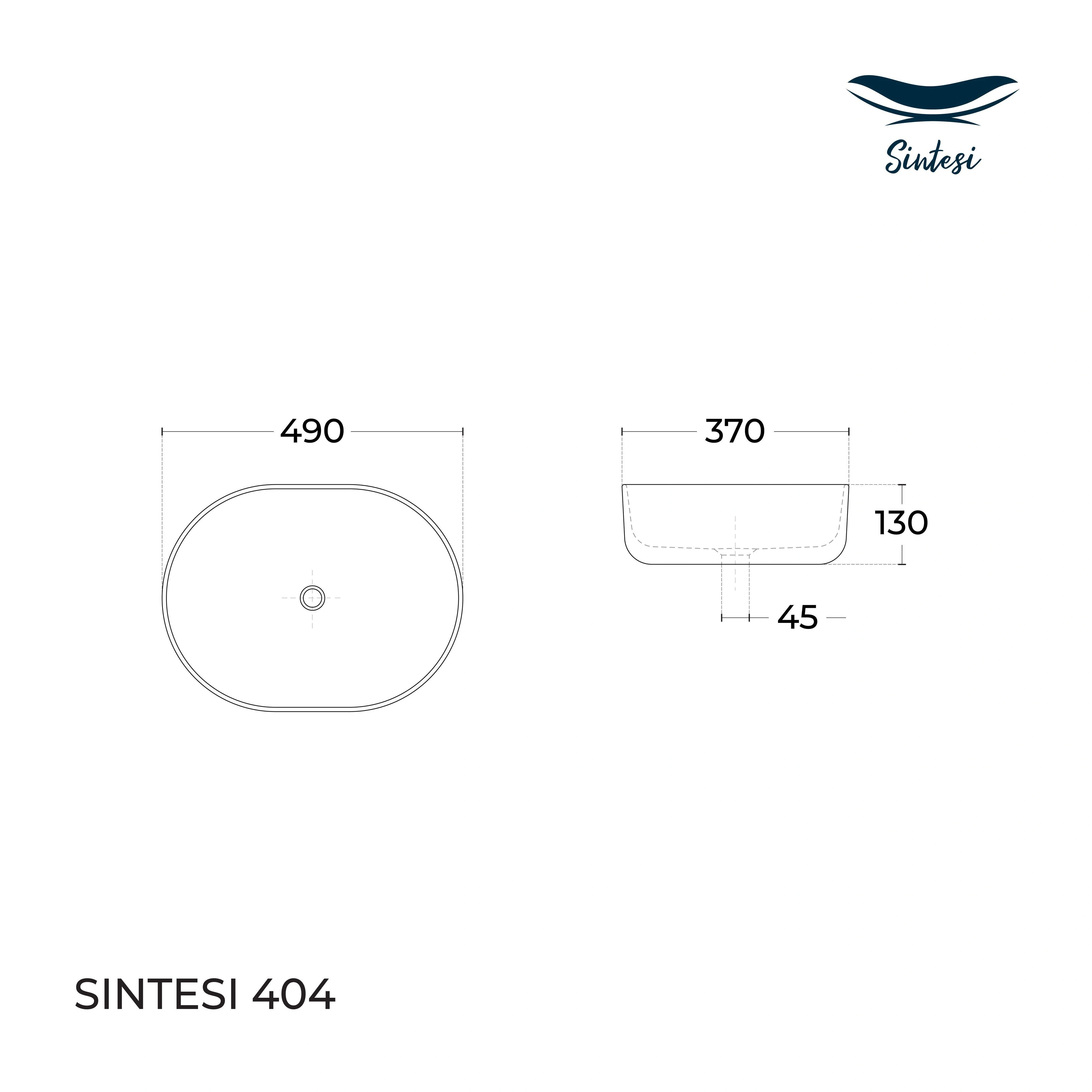 Раковина SinteSi LVB-APP-404 накладная белая 475*340*140, без отверстия под смеситель от магазина Vanna-Vanna.ru!