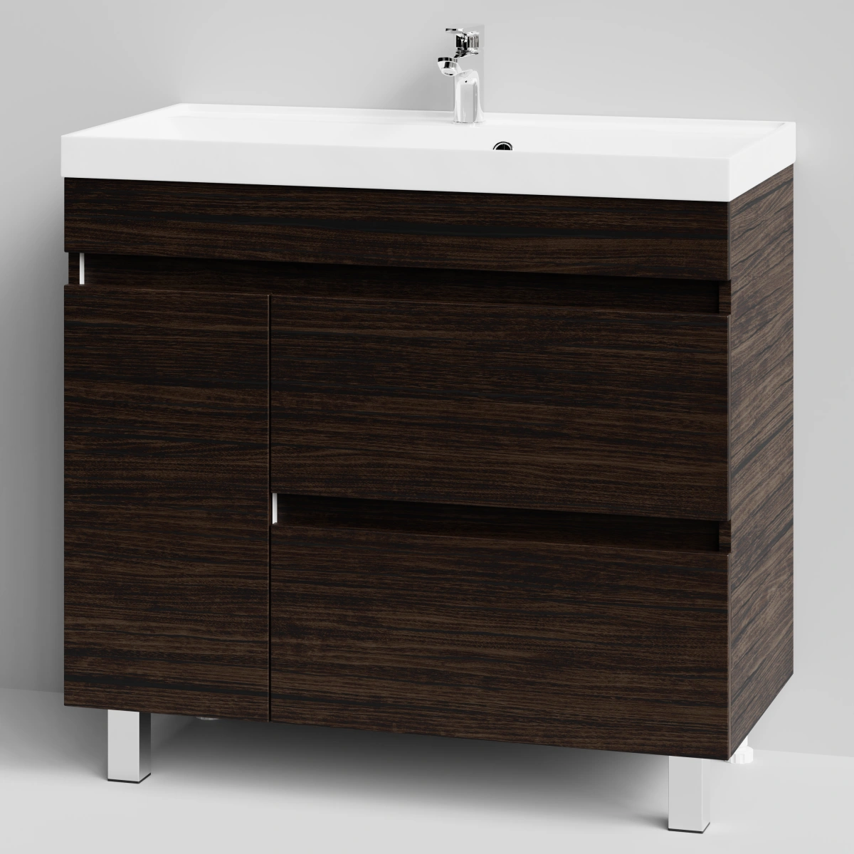 Тумба с раковиной Vod-ok Бест 90 левая дверь, напольная, Палисандр от магазина Vanna-Vanna.ru!