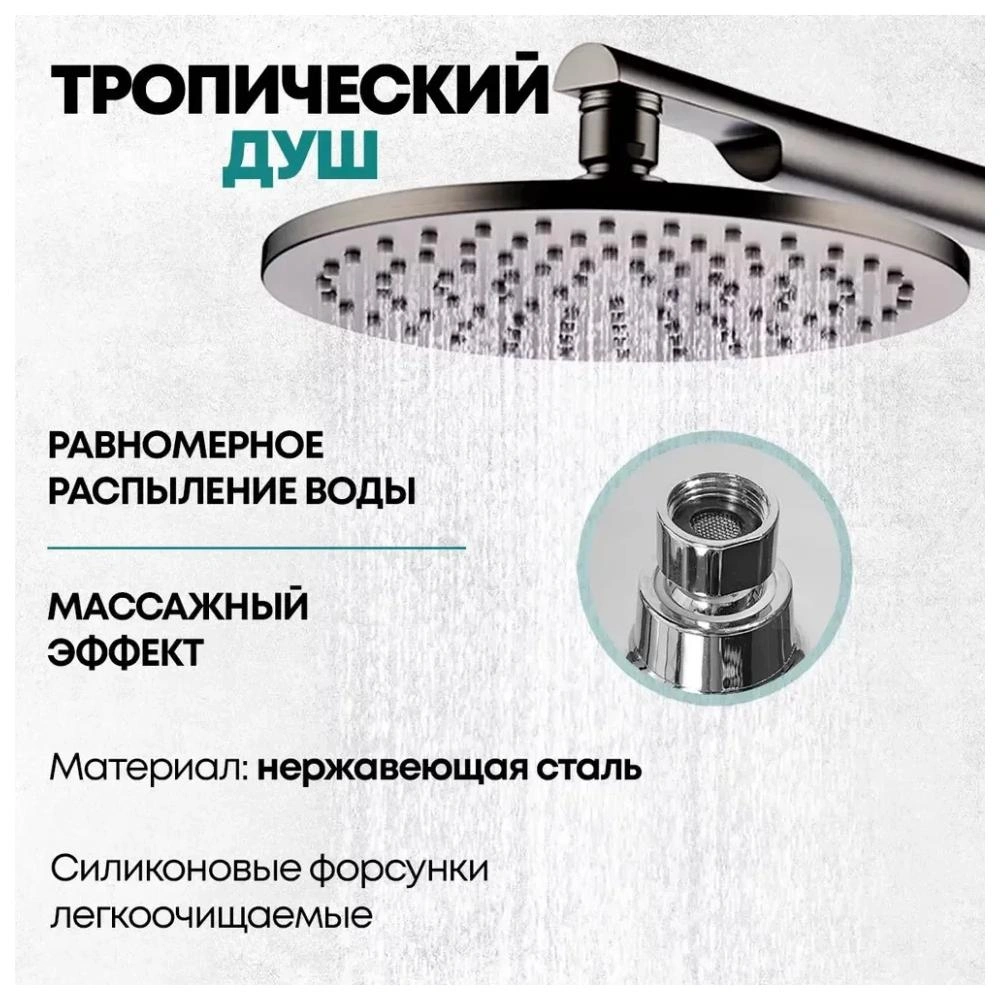 Душевая система встраиваемая (без излива) Grocenberg GB5090BG, графит от магазина Vanna-Vanna.ru!