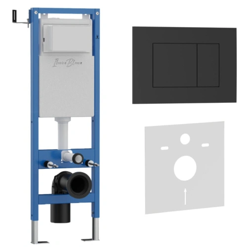 Комплект 2в1 IBERICA BLANCA инсталляция SILENCIO MINI, кнопка смыва ESTI-S черный матовый (IB.001M.851) от магазина Vanna-Vanna.ru!