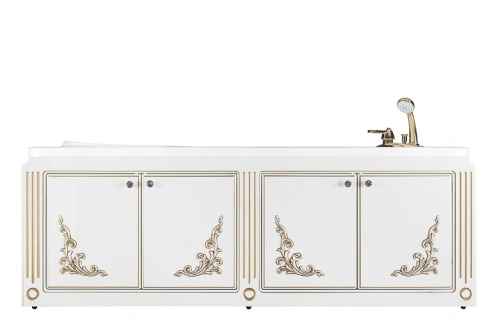 Экран под ванну Vod-ok Elite Кармен 150 распашной белый, патина золото, серебро от магазина Vanna-Vanna.ru!