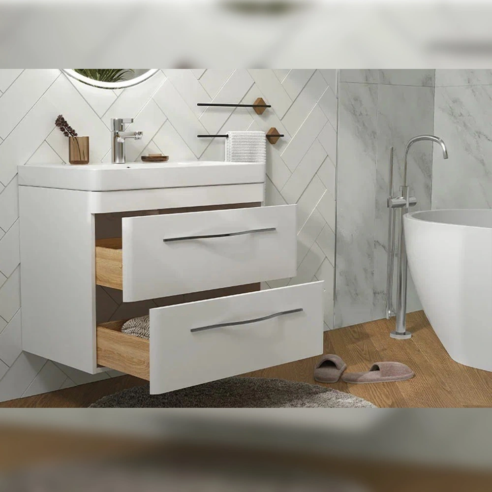 Тумба с раковиной подвесная Velvex Jill tp.JIL.9595.80.2Y белый матовый, 80 см от магазина Vanna-Vanna.ru!