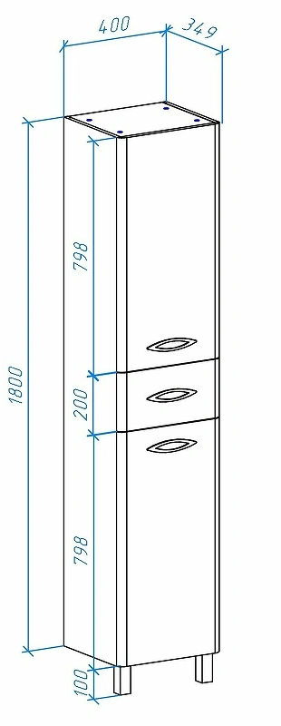 Пенал Bellezza Джела 40 L/R напольный, белый от магазина Vanna-Vanna.ru!