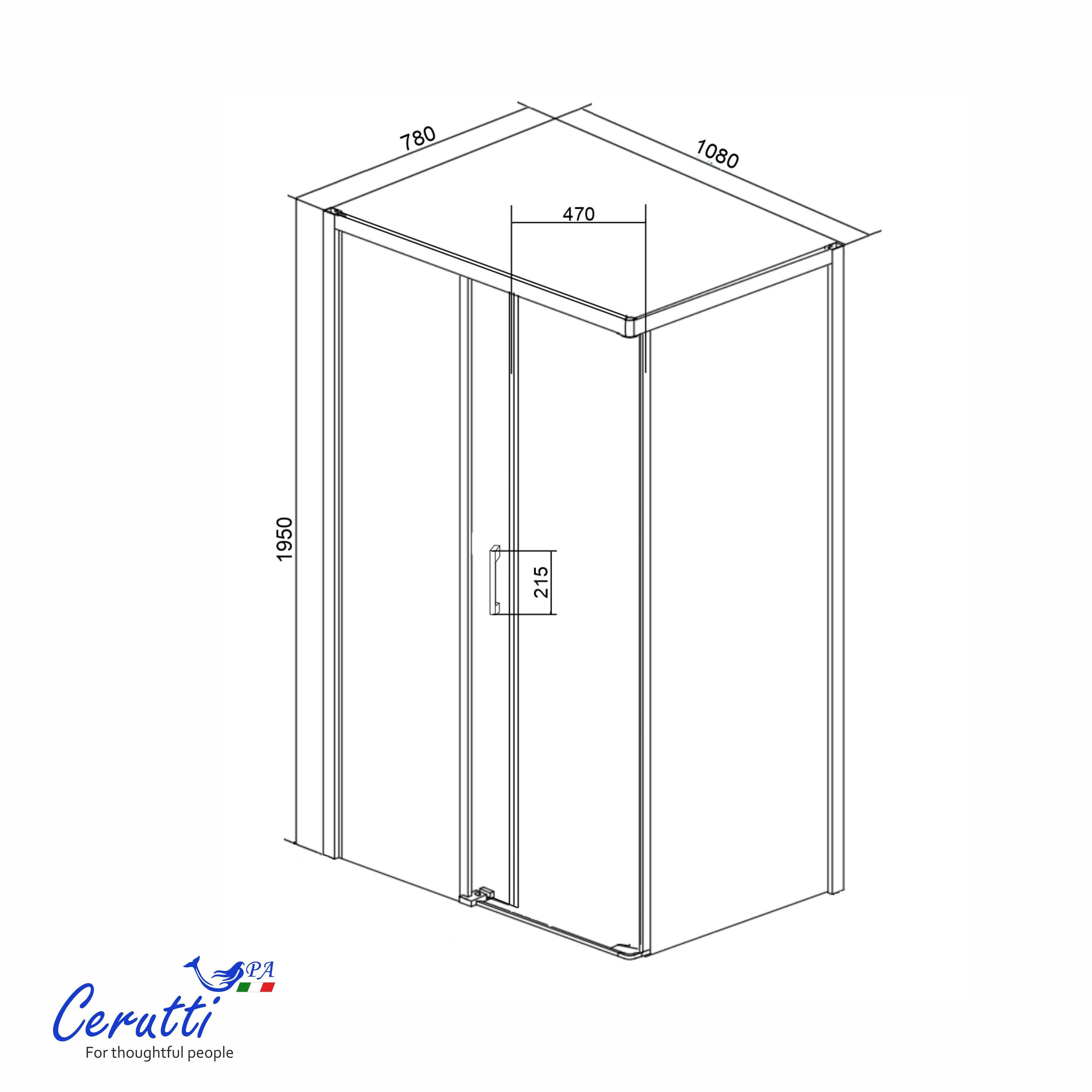 Душевое ограждение Ceruttispa ВИТО (VITO) 110 (110x80x195) от магазина Vanna-Vanna.ru!