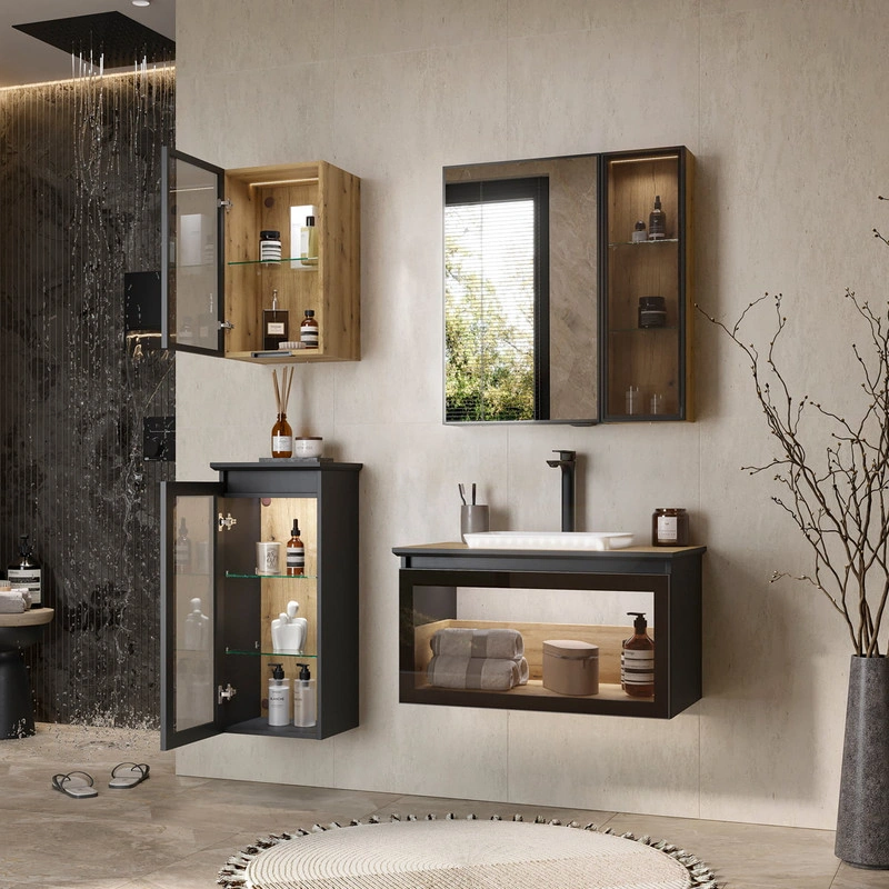 Полупенал подвесной EQUIL Strong 36 подвесной, со столешницей, R/L, 1 дв., дуб черный от магазина Vanna-Vanna.ru!