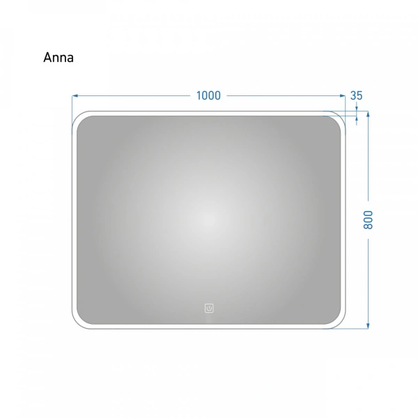 Зеркало Alavann Anna 100 свет, сенсор, антизапотевание, белый от магазина Vanna-Vanna.ru!