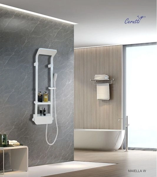 Душевая панель Ceruttispa MAIELLA W CT8984 из нержавеющей стали, цвет белый от магазина Vanna-Vanna.ru!