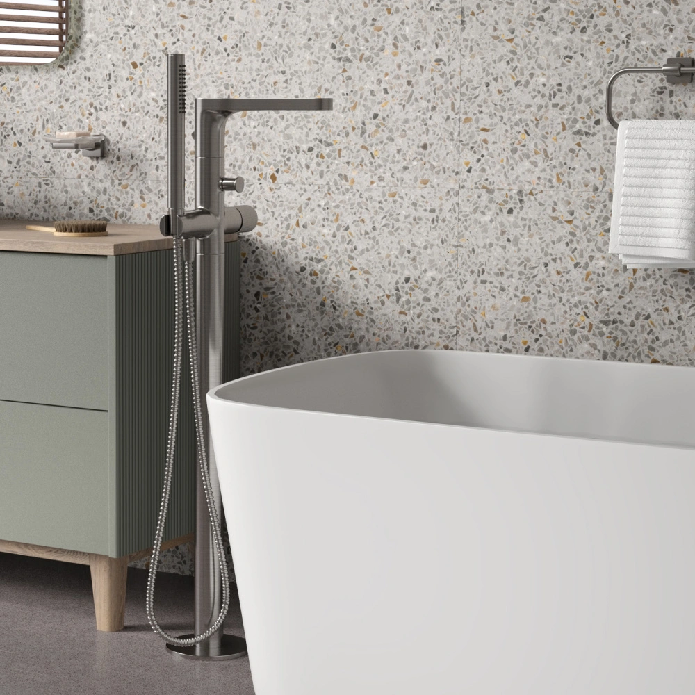 Смеситель для ванны WasserKRAFT Tauber 6421 никель от магазина Vanna-Vanna.ru!
