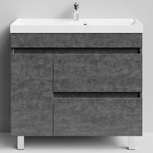 Тумба с раковиной Vod-ok Бест 90 левая дверь, напольная, Серый камень от магазина Vanna-Vanna.ru!