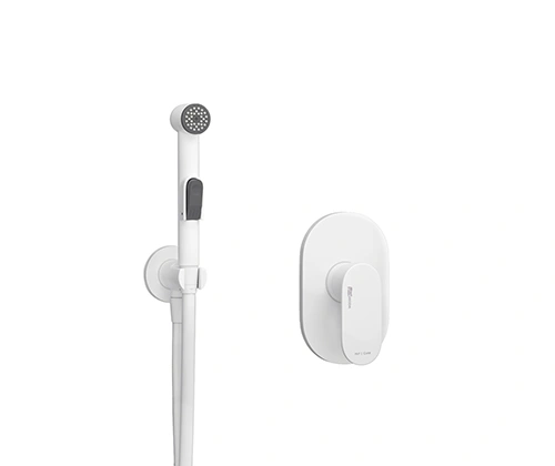 Смеситель с гигиеническим душем WasserKRAFT Mindel A85056 белый Soft-touch