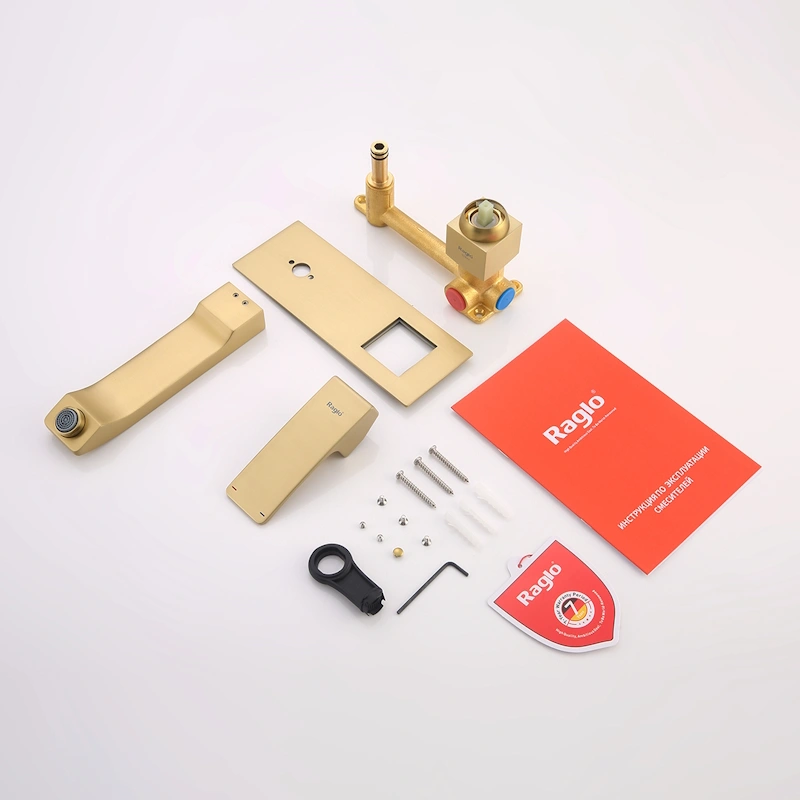 Смеситель для раковины встраиваемый Raglo R01.11.03, золотой сатин от магазина Vanna-Vanna.ru!