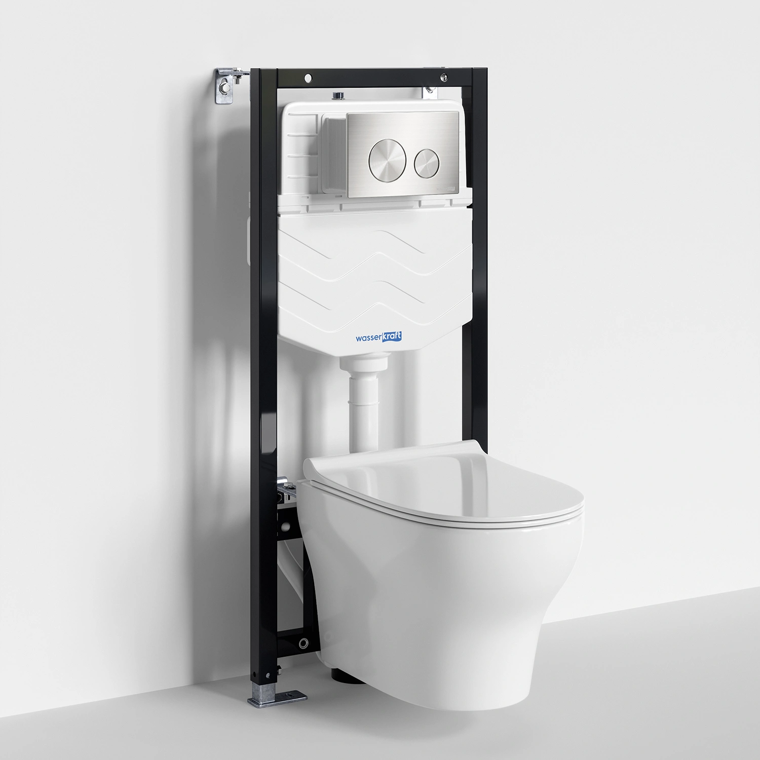 Унитаз подвесной WasserKRAFT 10TLT.010.ME.BN02.H001 с инсталляцией и кнопкой, белый от магазина Vanna-Vanna.ru!