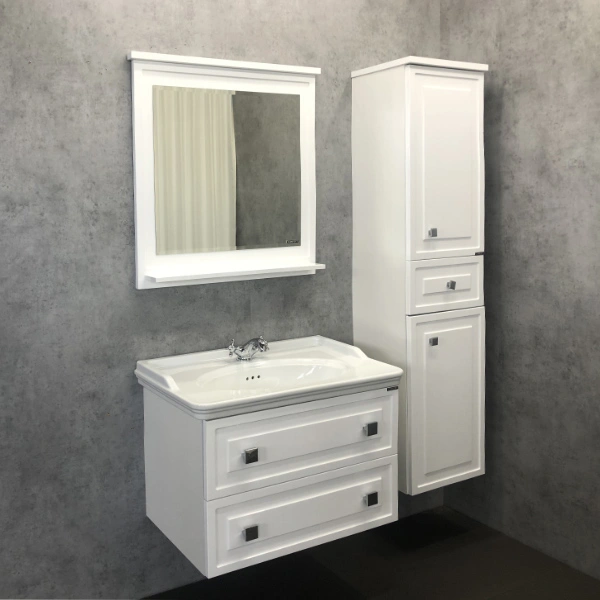 Тумба подвесная Comforty Феррара-80 белая с раковиной 50180 от магазина Vanna-Vanna.ru!