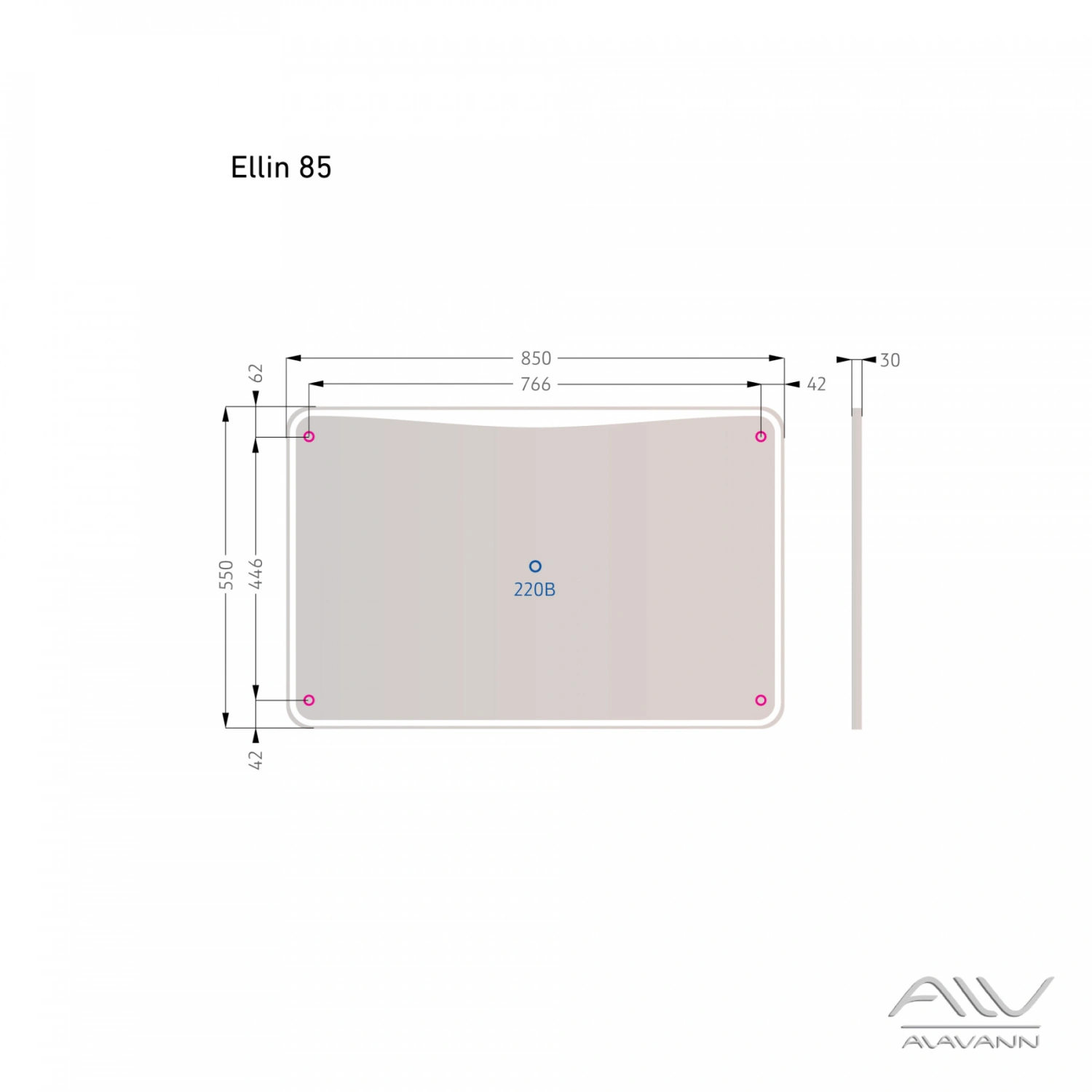 Зеркало Alavann Ellin 85 свет от магазина Vanna-Vanna.ru!