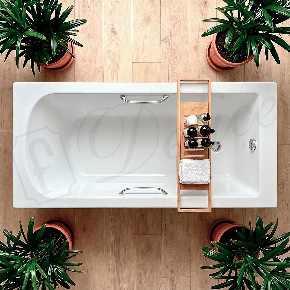 Ванна из литьевого мрамора Delice Scandi 160х70 глянцевая с ручками Хром DLR330024R-G от магазина Vanna-Vanna.ru!