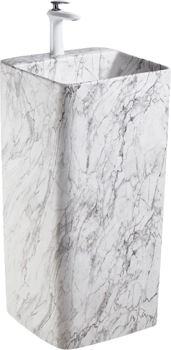 Раковина SantiLine SL-4005MM напольная, мрамор матовый