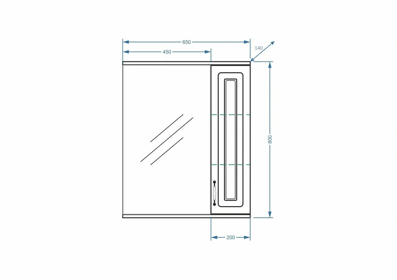 Зеркало со шкафчиком Stella Polar Кармела 65/С R свет, Люкс белое серебро от магазина Vanna-Vanna.ru!