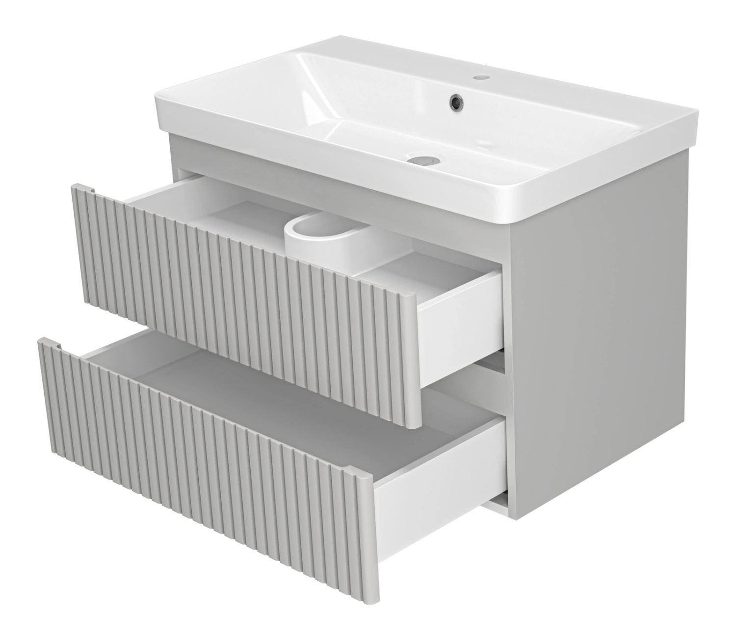 Тумба с раковиной Brevita Victory 80 подвесная, серый шелк от магазина Vanna-Vanna.ru!