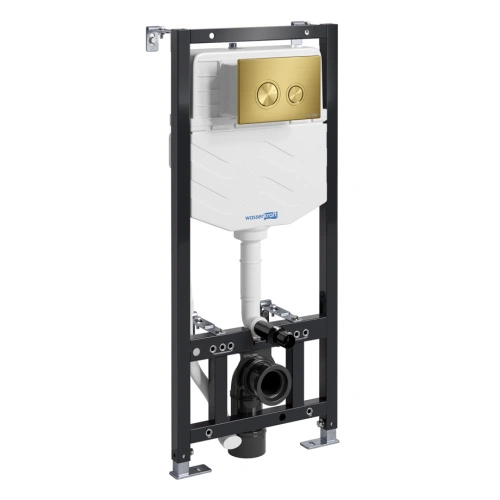 Инсталляция WasserKraft Aller 10TLT.010.ME.MG01 для подвесного унитаза, с кнопкой матовое золото от магазина Vanna-Vanna.ru!