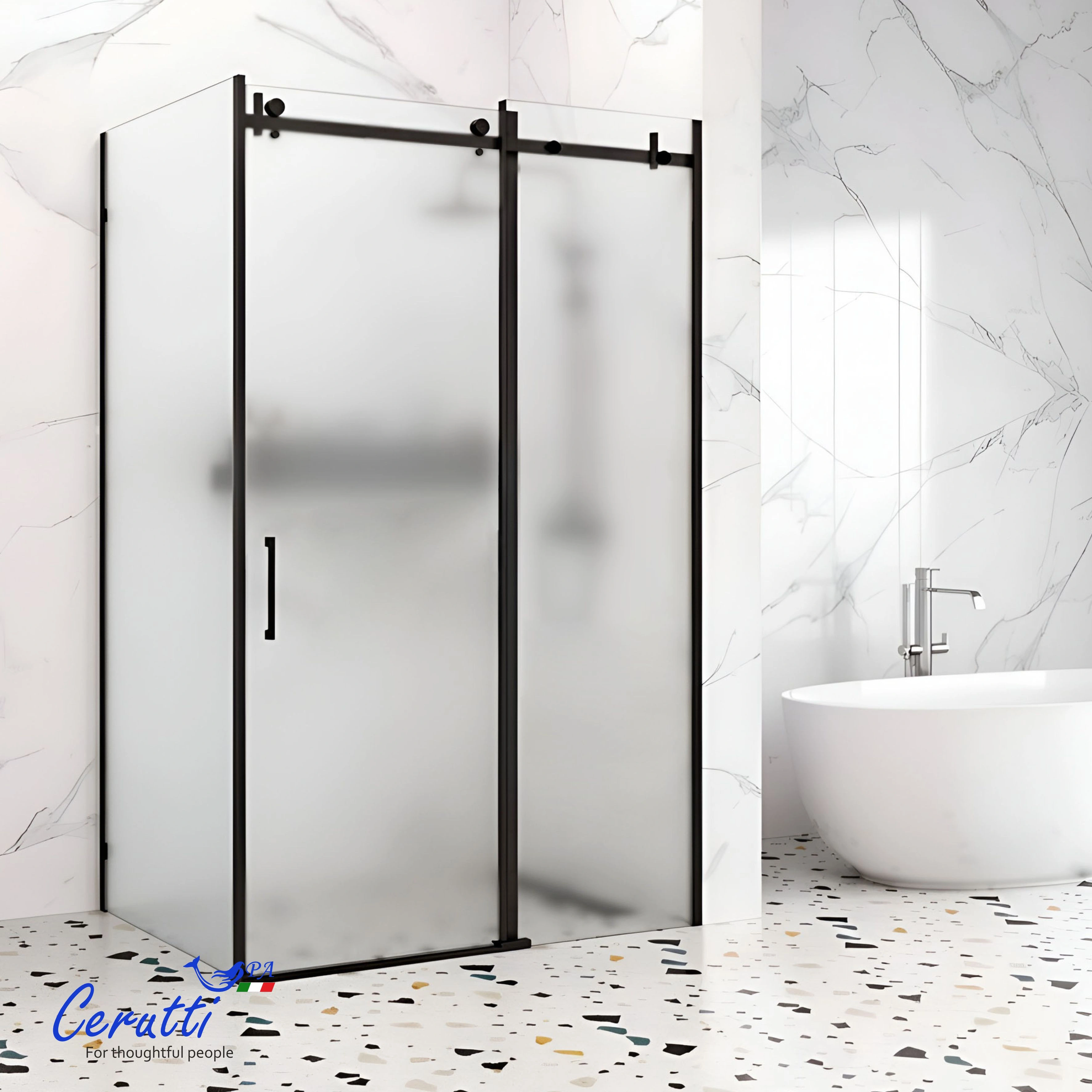 Душевое ограждение Ceruttispa ЧЕЗАС (CEZA'S) 120BF R (120x90x195) от магазина Vanna-Vanna.ru!