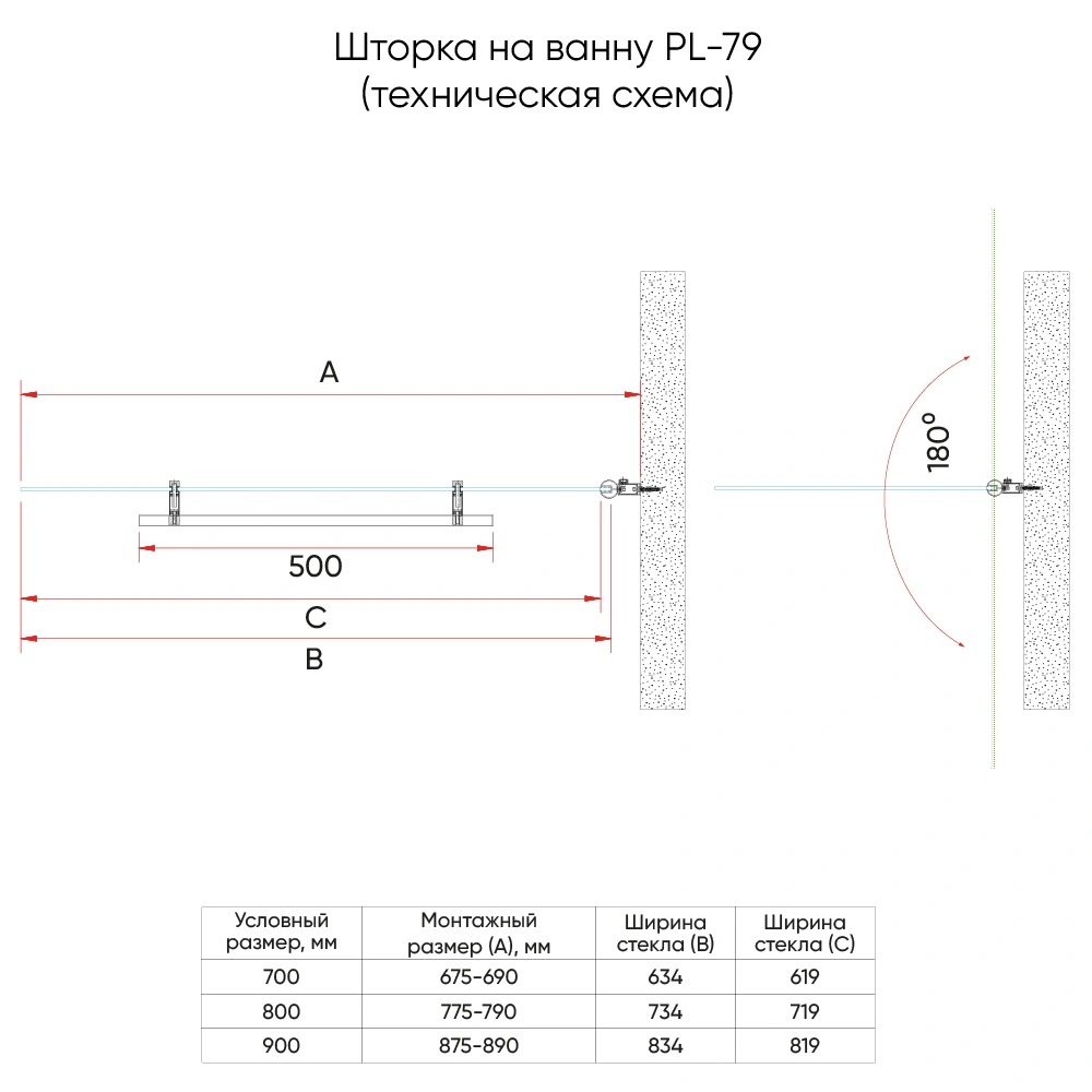 Шторка на ванну Veconi Palau PL-79GR, 80x150, брашированный графит, стекло прозрачное от магазина Vanna-Vanna.ru!