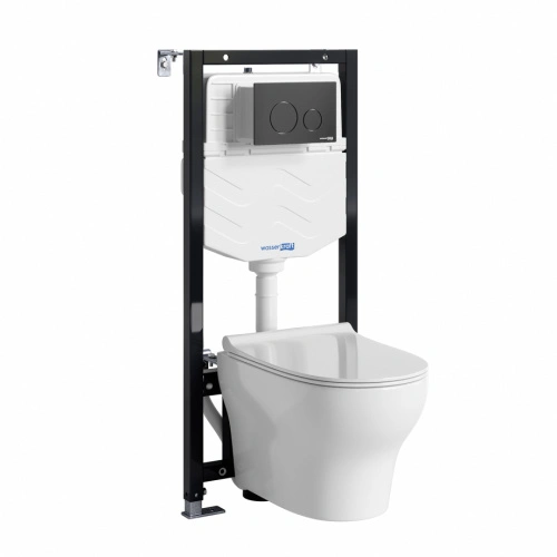 Унитаз подвесной WasserKRAFT 10TLT.010.ME.MB02.H001 с инсталляцией и кнопкой, белый от магазина Vanna-Vanna.ru!