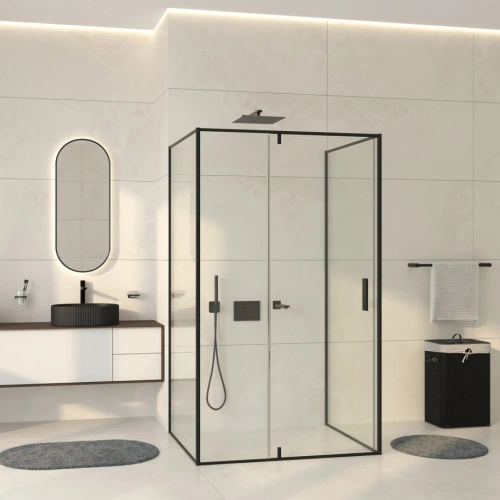 Душевой уголок WasserKraft Elbe 74P21 120х90 прямоугольный, без поддона, прозрачное стекло, черный матовый от магазина Vanna-Vanna.ru!