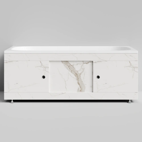 Экран под ванну Vod-ok Купе 150 раздвижной Мрамор Белый натур милк от магазина Vanna-Vanna.ru!