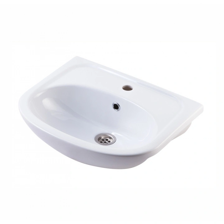 Тумба Emmy Милли с раковиной Уют 50 напольная, с нижним ящиком, белая от магазина Vanna-Vanna.ru!