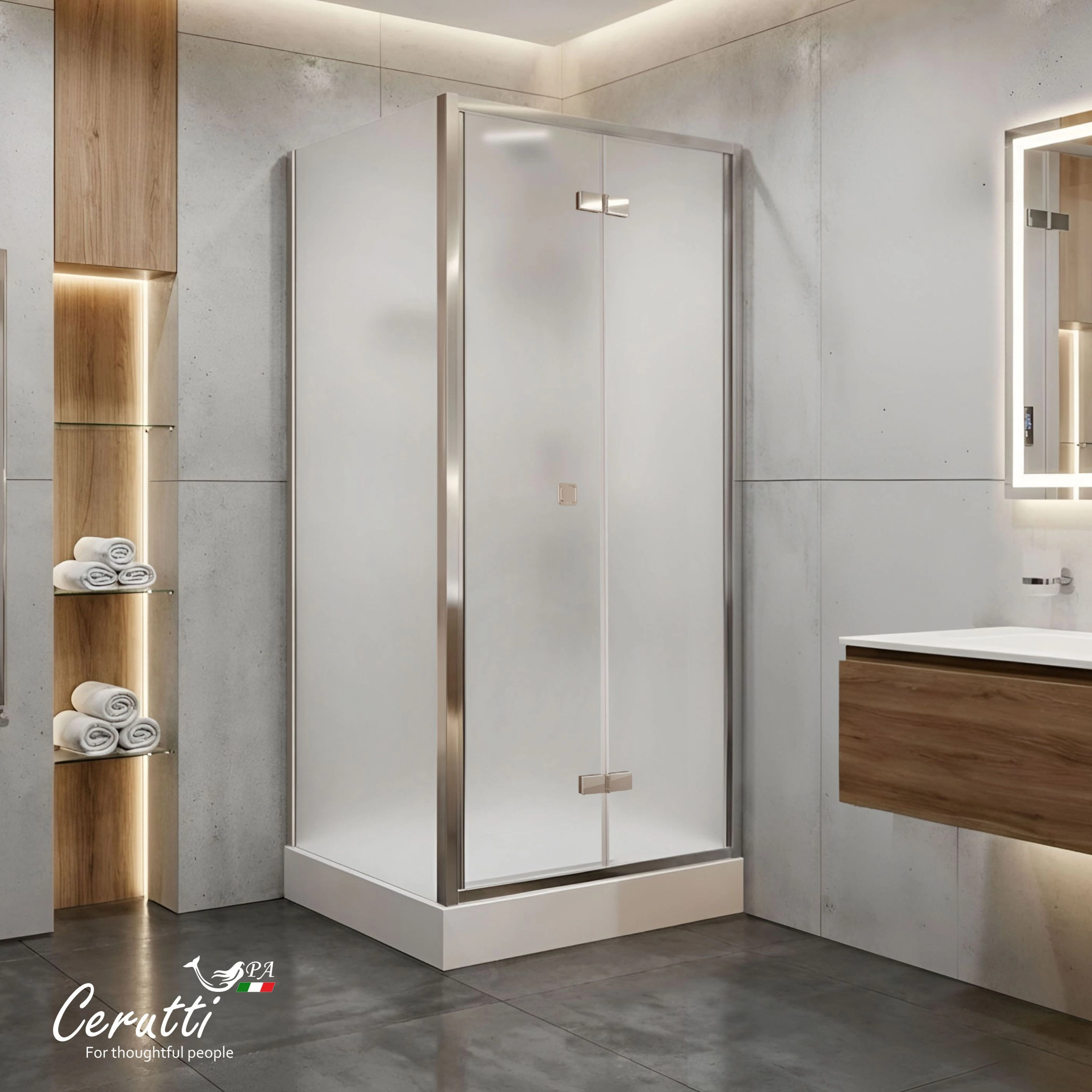 Душевая кабина Ceruttispa БЕЛЛА (BELLA) 90F (90x90x215-225) от магазина Vanna-Vanna.ru!