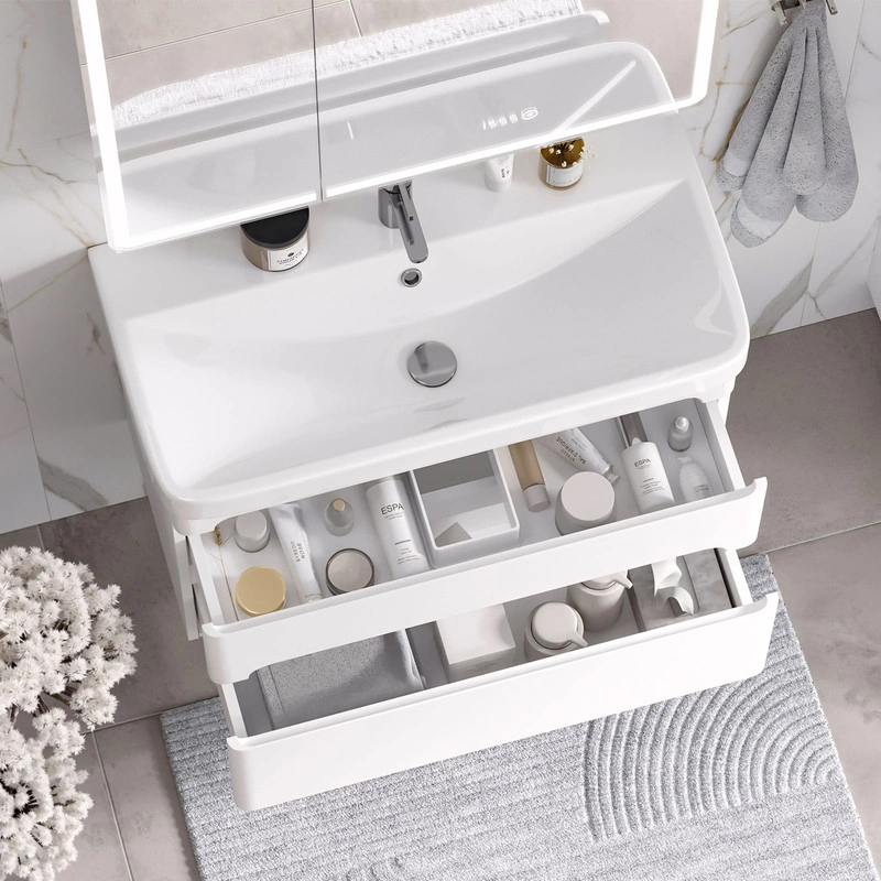 Тумба с раковиной EQUIL Nice 80 подвесная, 2 ящика, белый от магазина Vanna-Vanna.ru!