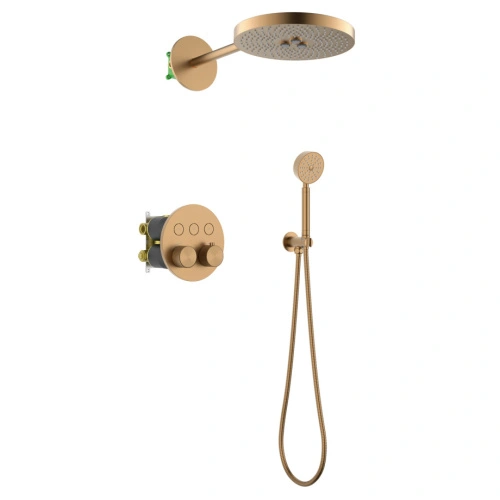 Душевая система встроенная с термостатом Timo Saona SX-2308/19SM розовое золото от магазина Vanna-Vanna.ru!