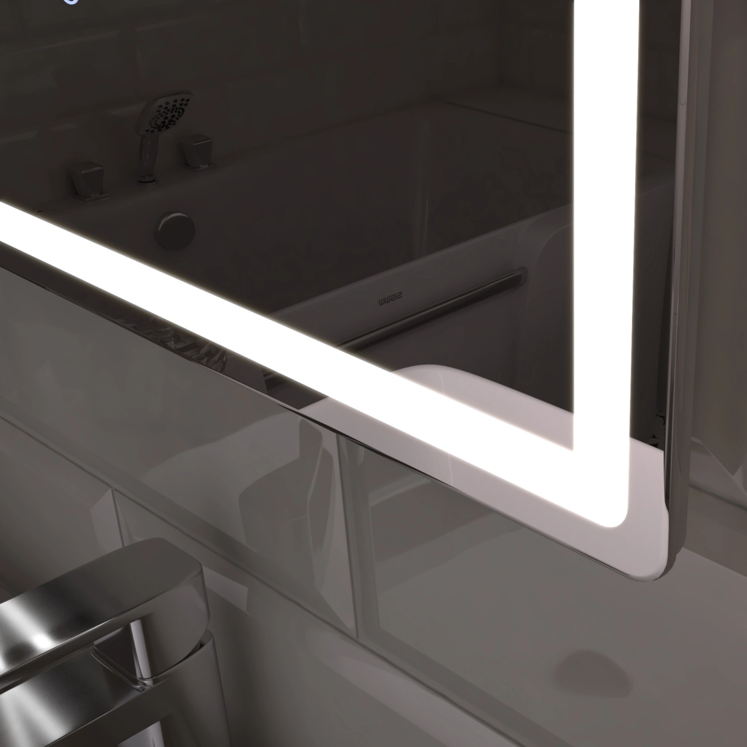 Зеркало Vigo Geometry Comfort 120 свет, сенсор, антизапотевание от магазина Vanna-Vanna.ru!