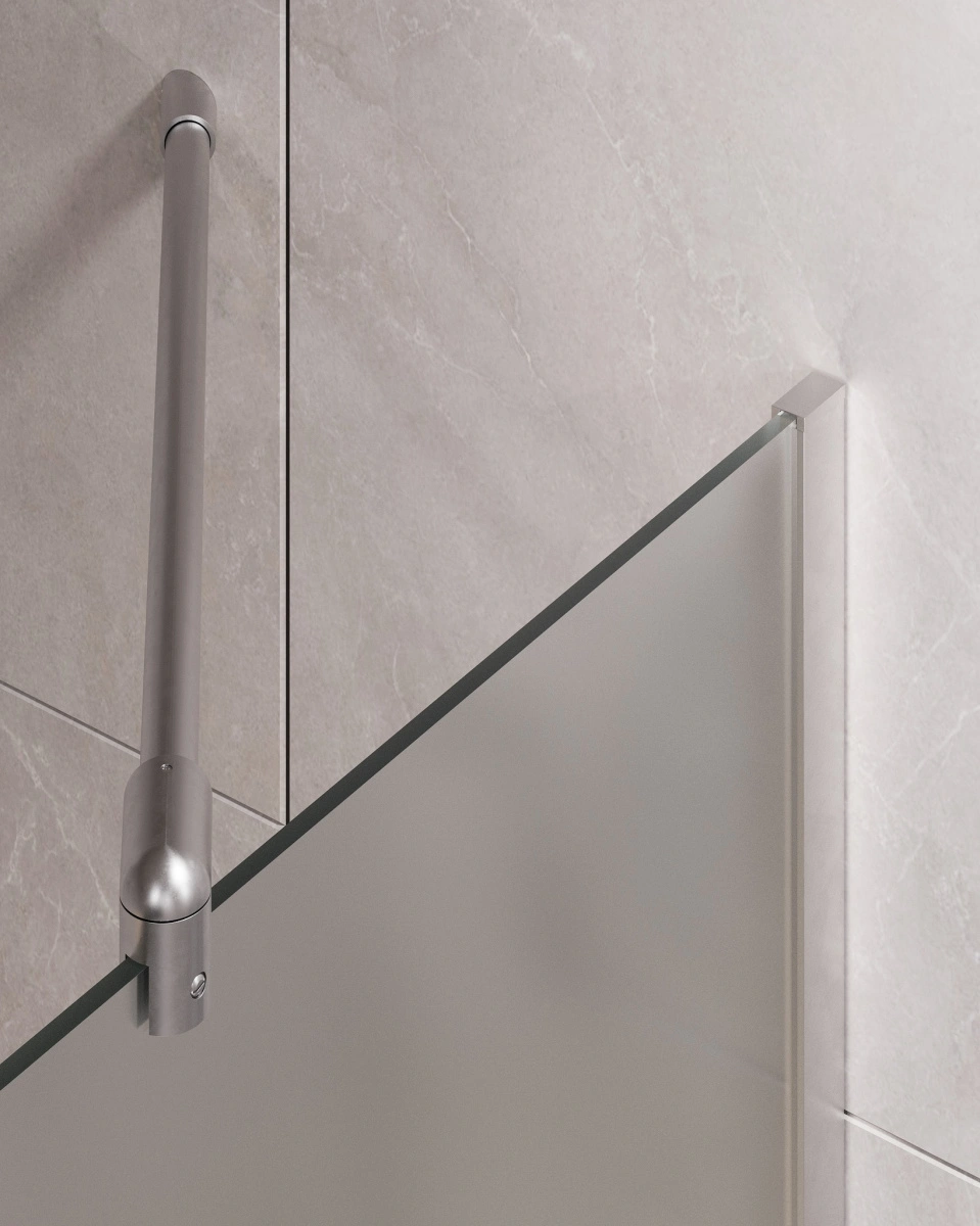 Стеклянная шторка Timo TC-80/00F-8 профиль хром 80 см от магазина Vanna-Vanna.ru!