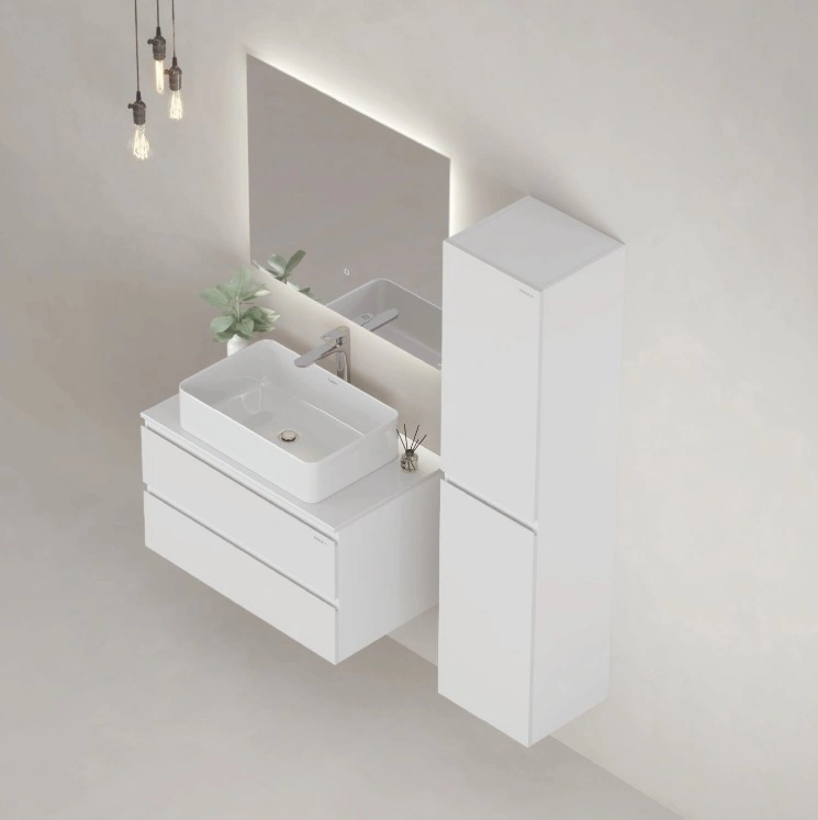 Тумба подвесная Onika Алеста 80 со столешницей и раковиной Олимпия 56, белая от магазина Vanna-Vanna.ru!