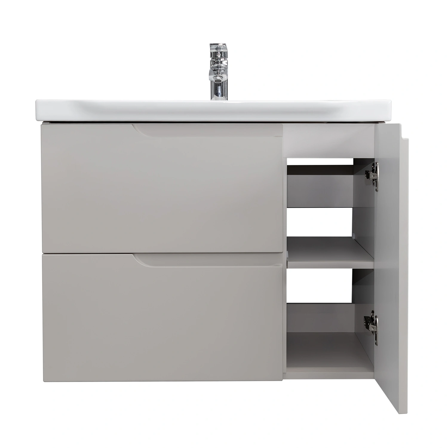Тумба подвесная Comforty Сидней-80 серый шелк с раковиной CF188057-80 от магазина Vanna-Vanna.ru!
