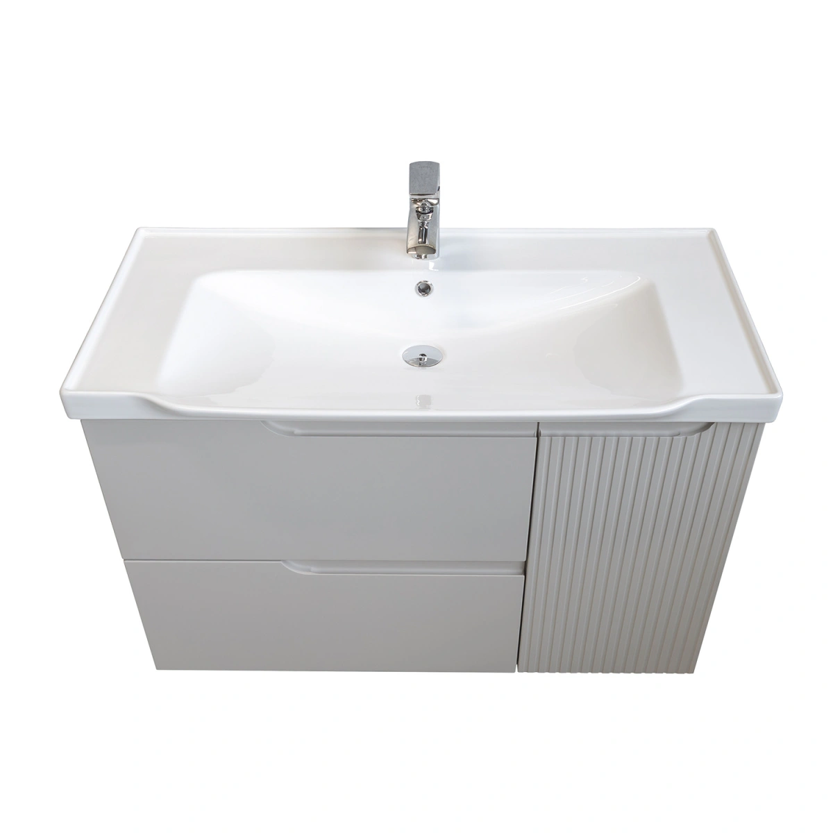 Тумба подвесная Comforty Сидней-100 серый шелк с раковиной CF188057-100 от магазина Vanna-Vanna.ru!